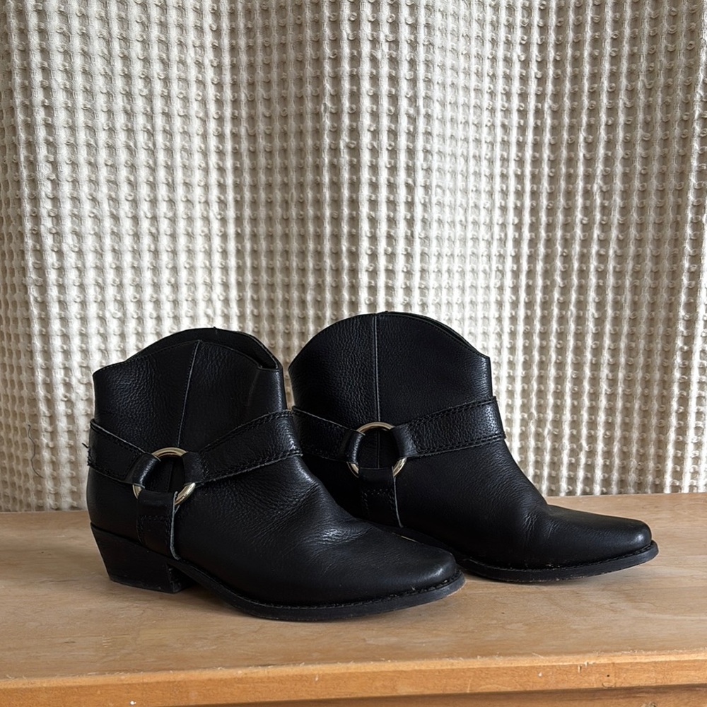 Joie Black Ankle Booties with Buckle Detail